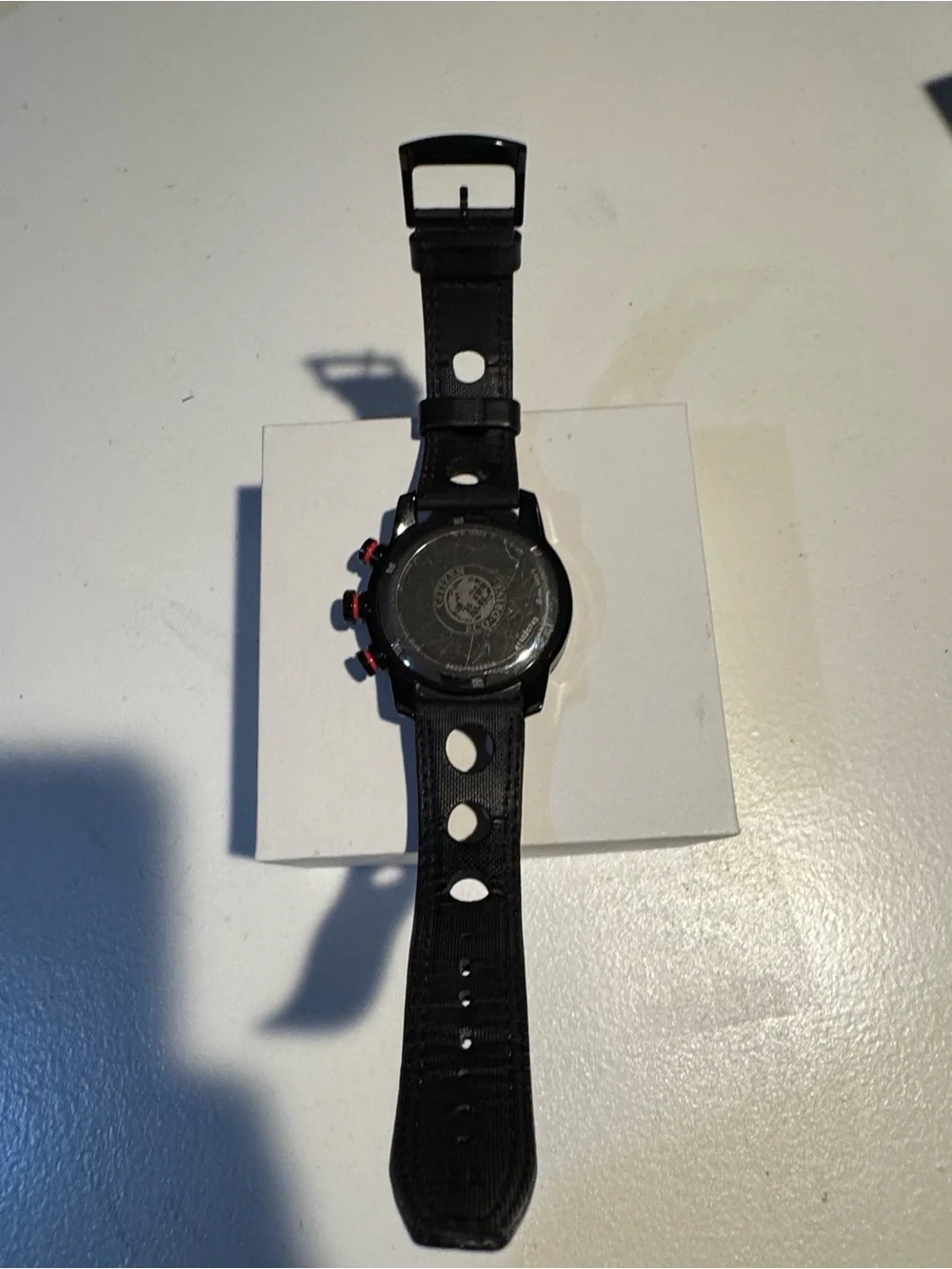 Citizen Men's Black and Red Chronograph Eco-Drive Watch